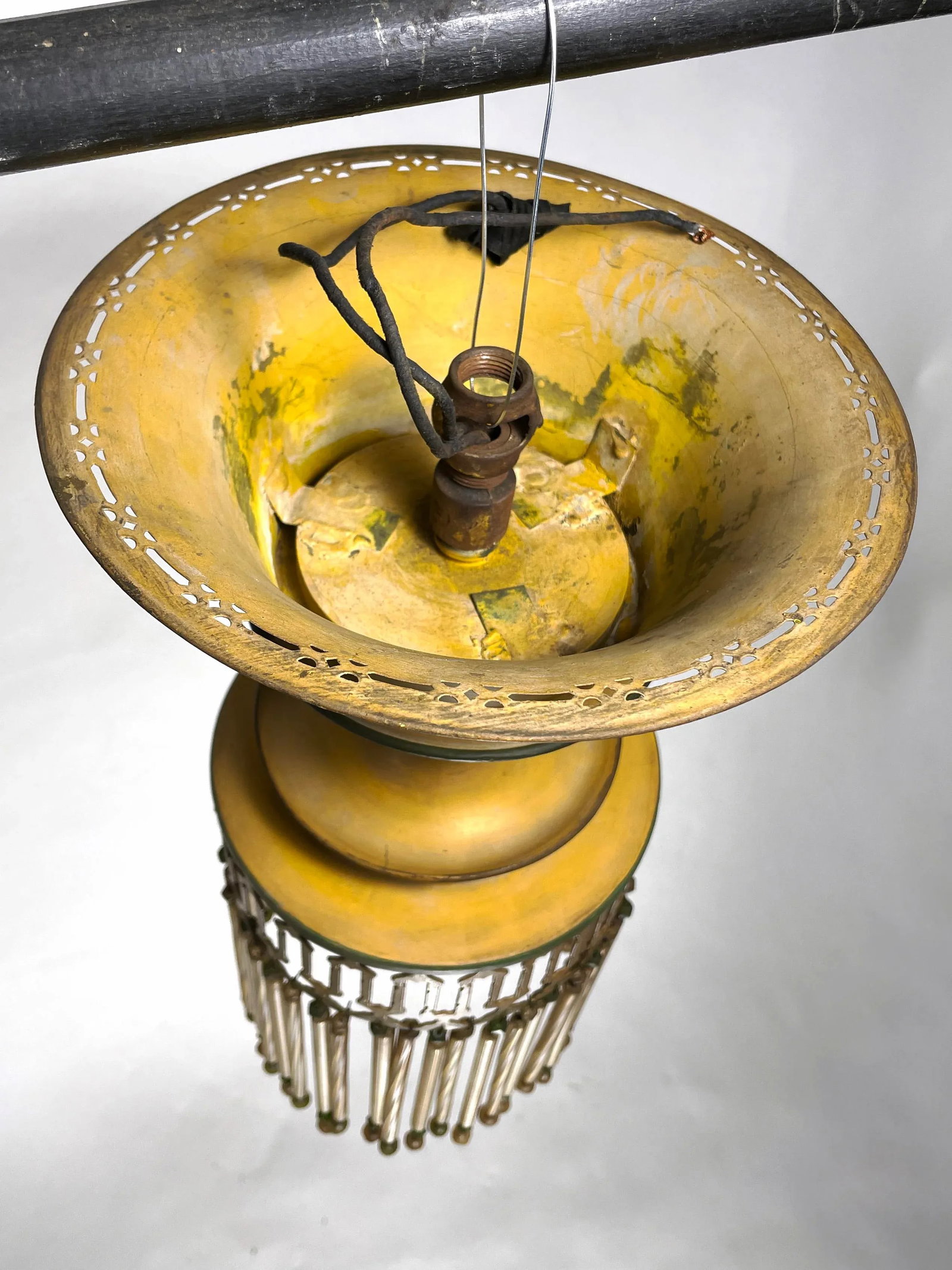 Early 20th Century Moroccan Hand Painted Chandelier With Glass Tassels - 5