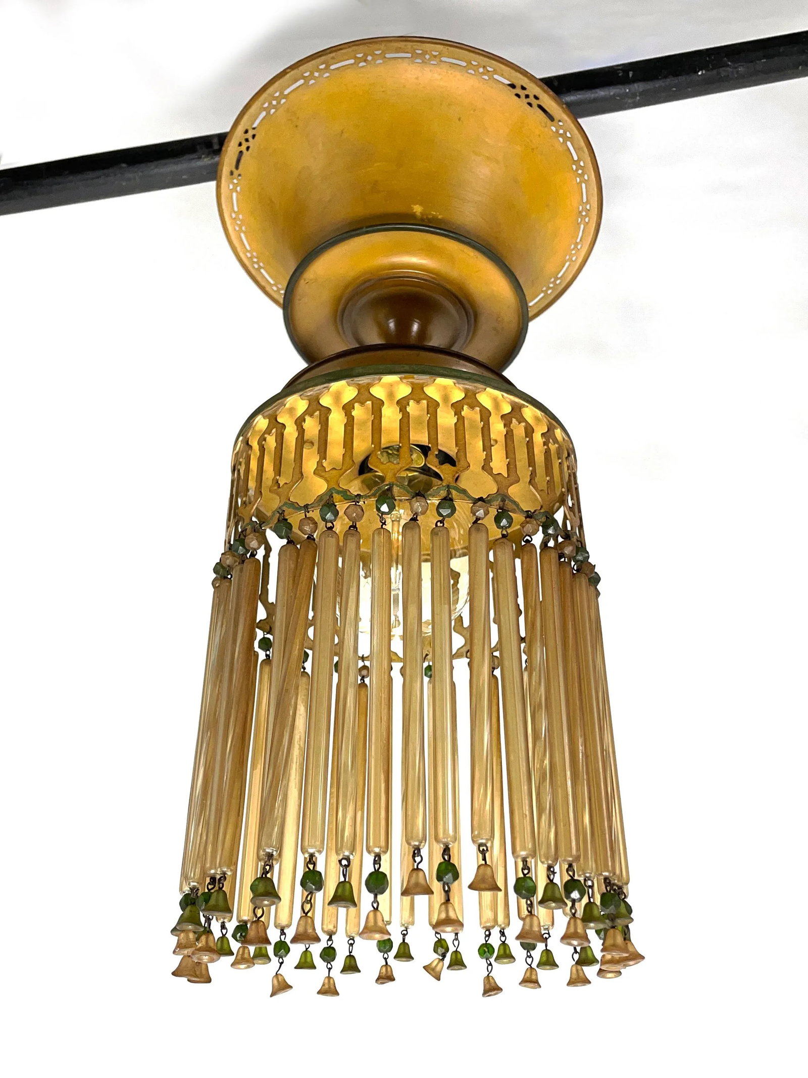Early 20th Century Moroccan Hand Painted Chandelier With Glass Tassels - 6