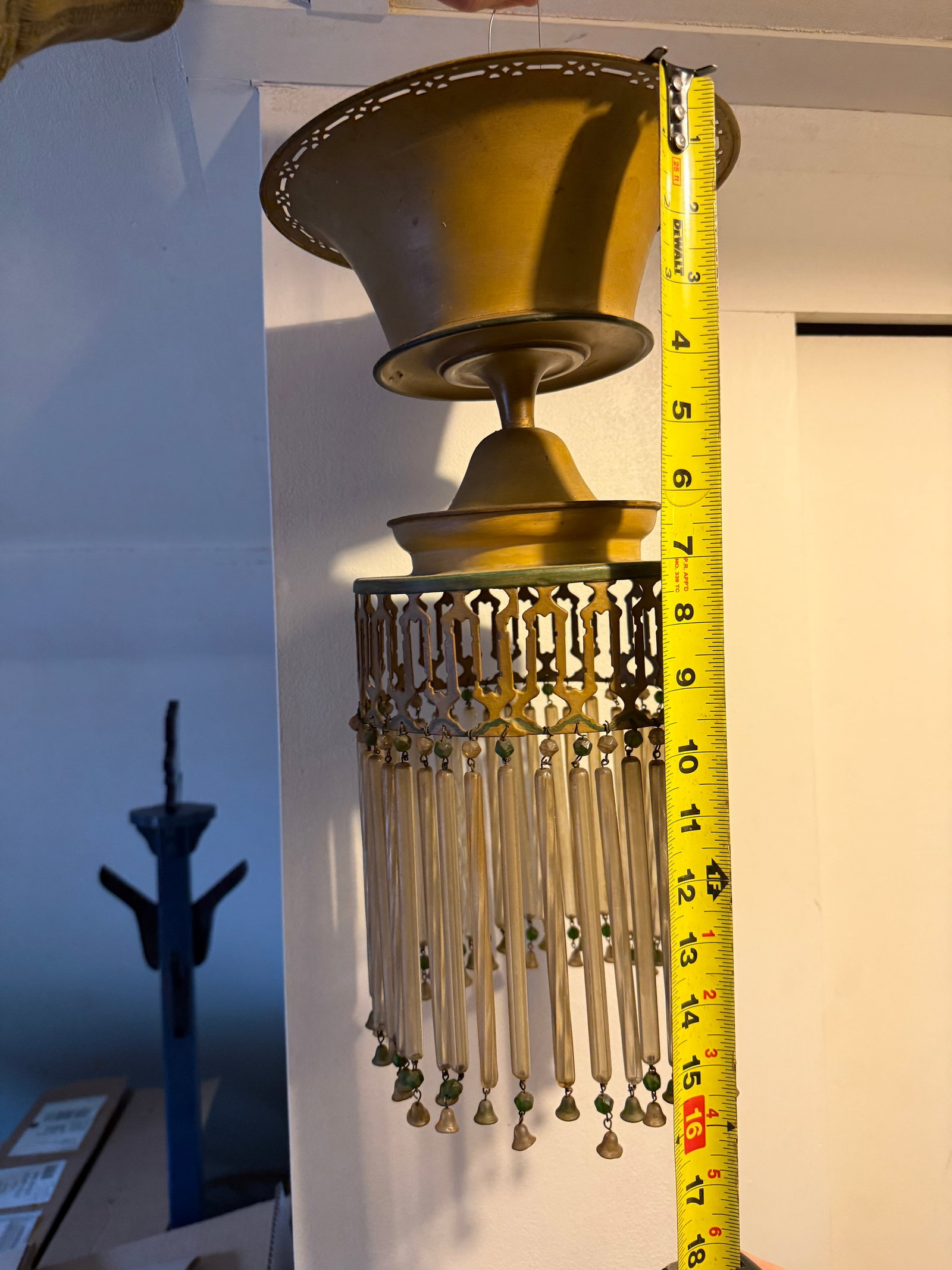 Early 20th Century Moroccan Hand Painted Chandelier With Glass Tassels - 8