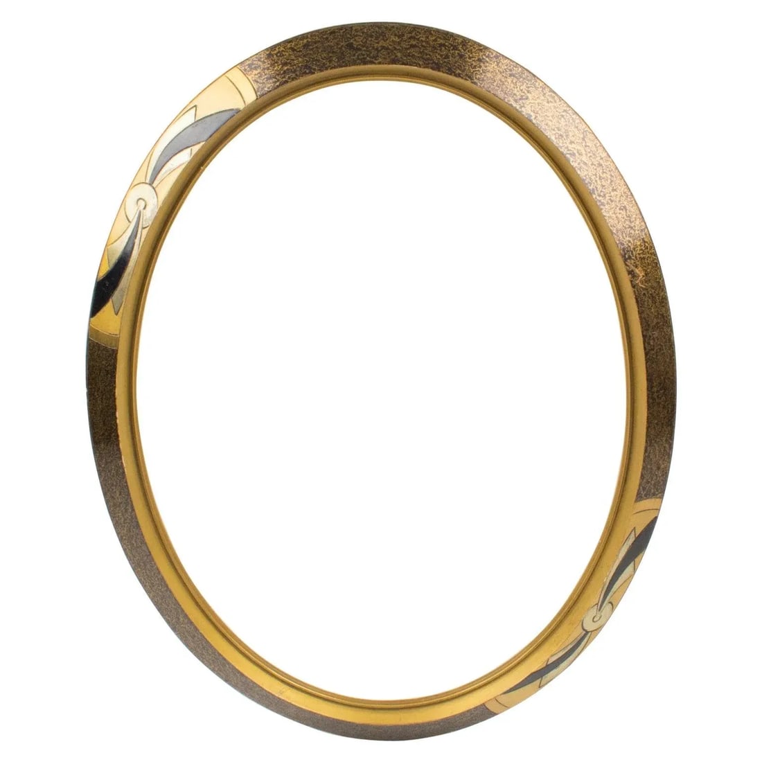 French Art Deco Gilded Wood Ovoid Frame for Painting, Drawing or Mirror - 11