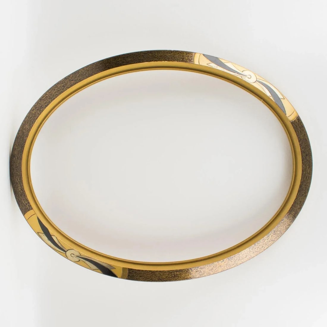 French Art Deco Gilded Wood Ovoid Frame for Painting, Drawing or Mirror - 2