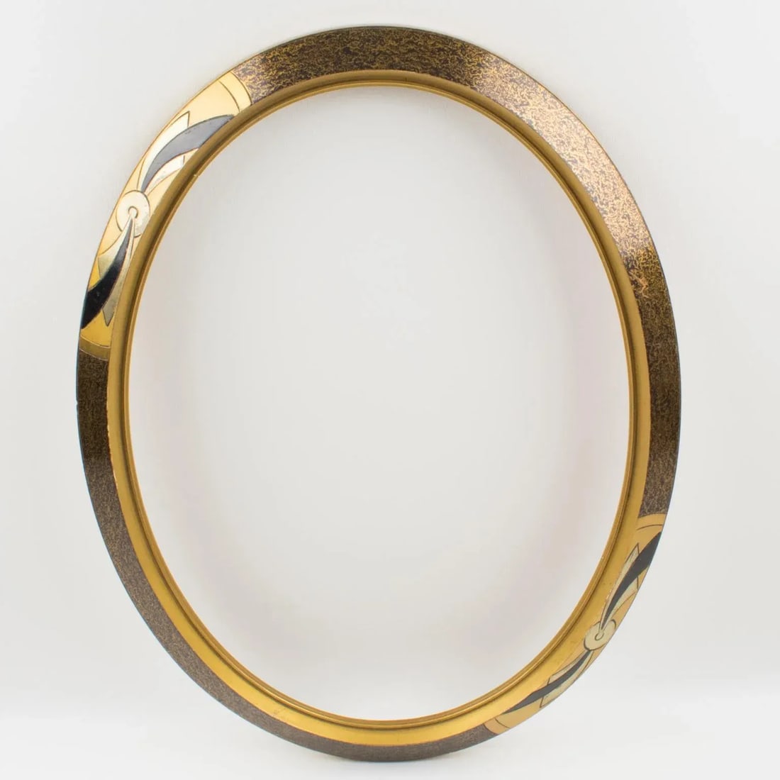 French Art Deco Gilded Wood Ovoid Frame for Painting, Drawing or Mirror - 3