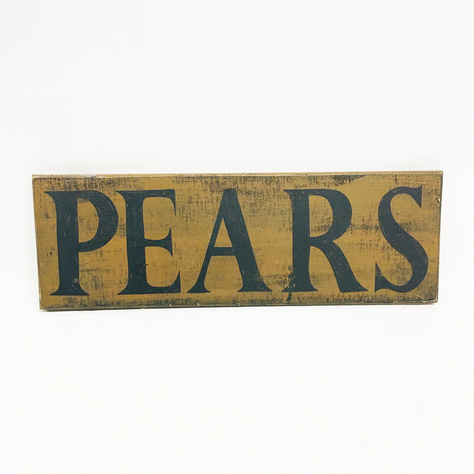 1990s Wooden Sign "Pears" - 5