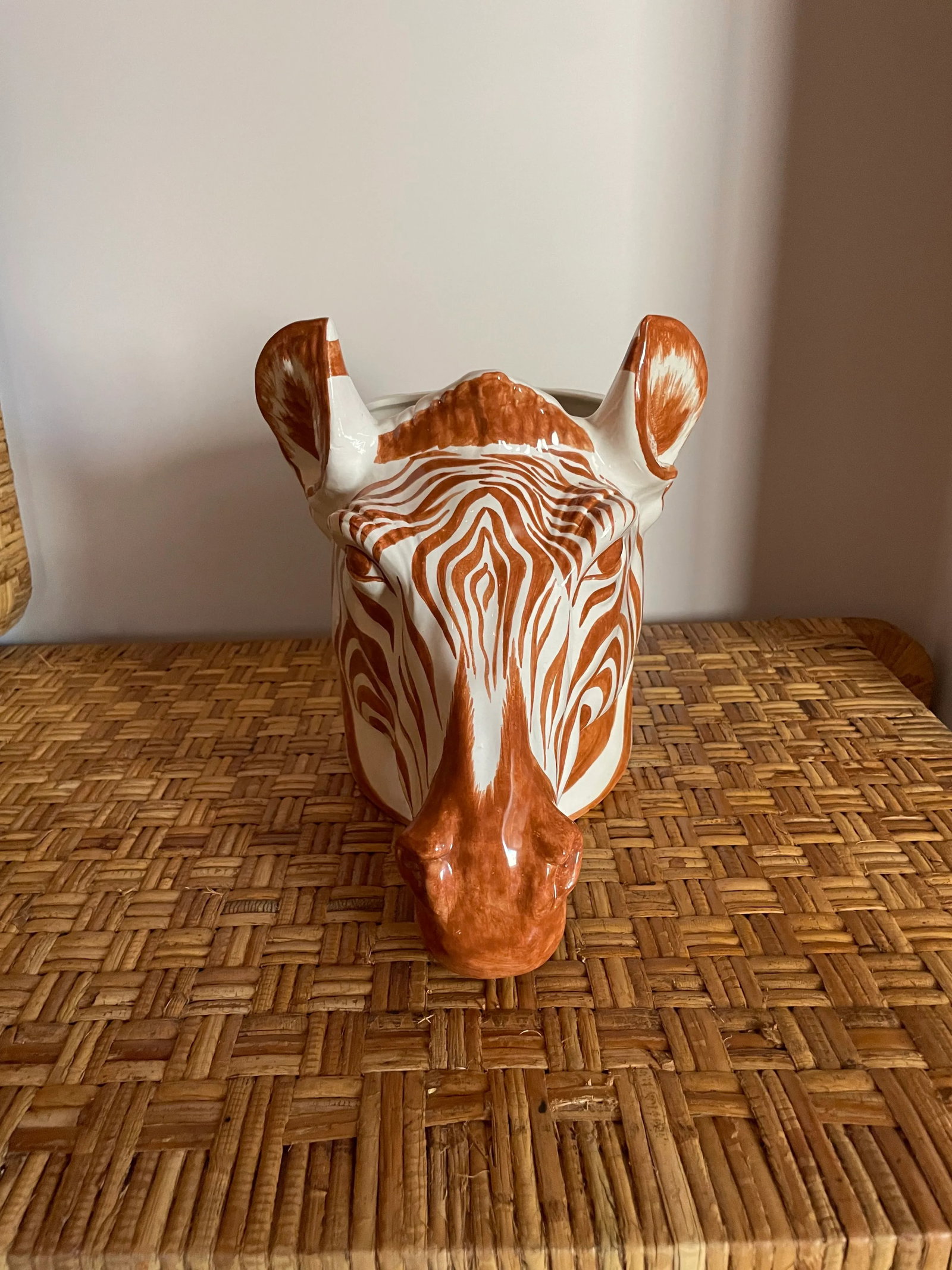 Vintage Italian Ceramic Zebra Planter - 6