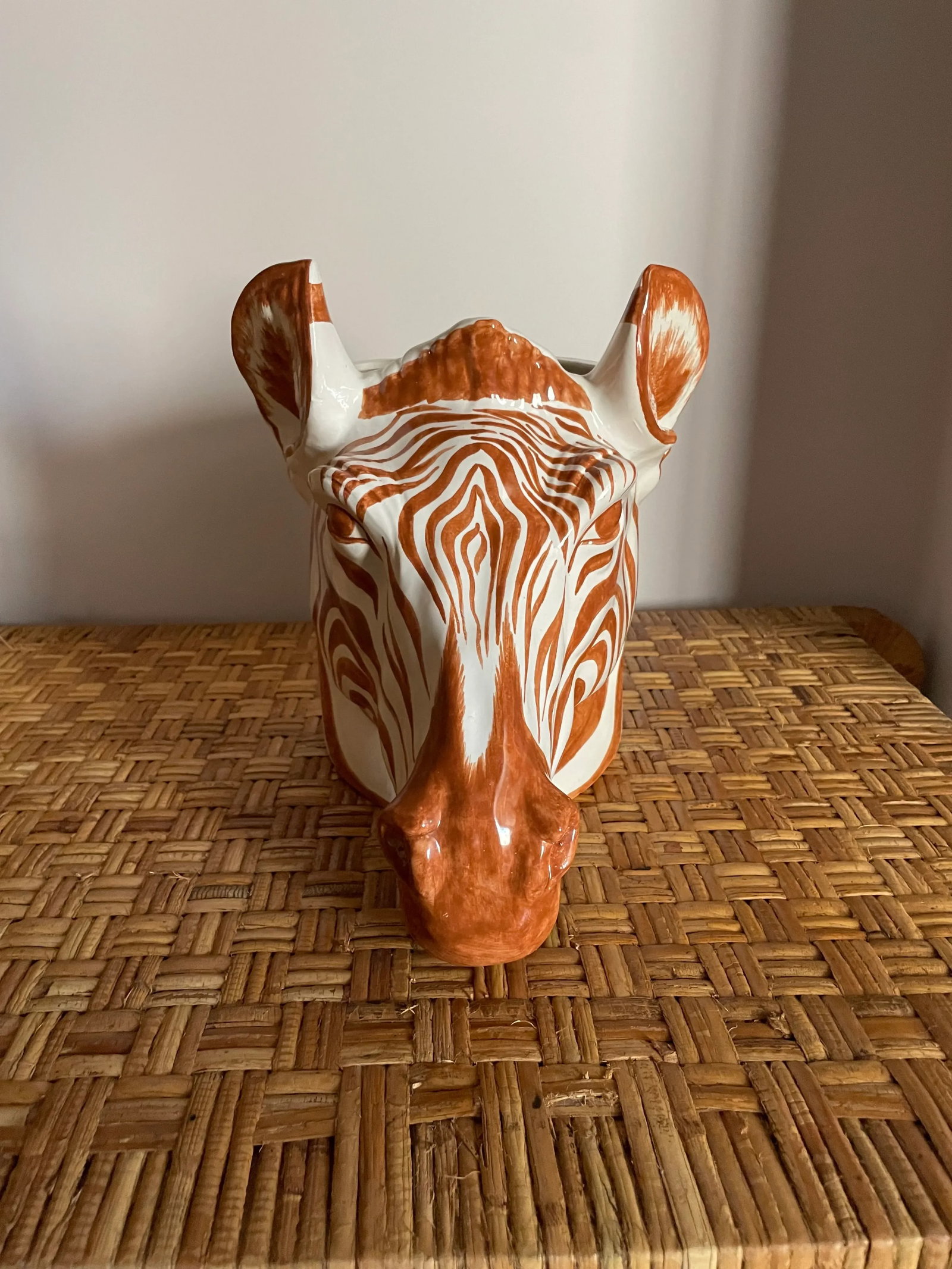 Vintage Italian Ceramic Zebra Planter - 7