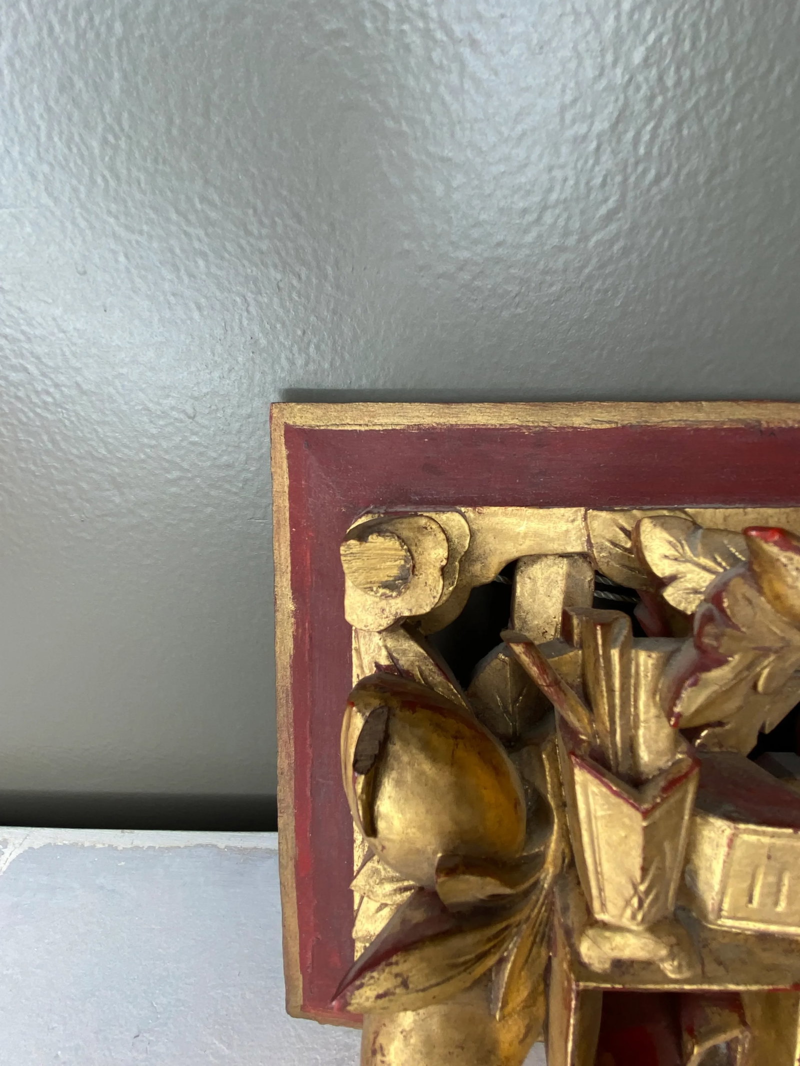 Antique Chinese Carved Gilt Panel - 11