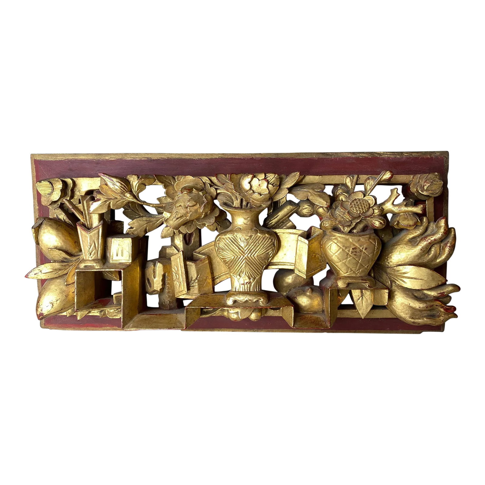 Antique Chinese Carved Gilt Panel (1 of 12)