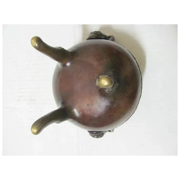 1910s Chinese Bronze Incense Foo Dog Burner - 10