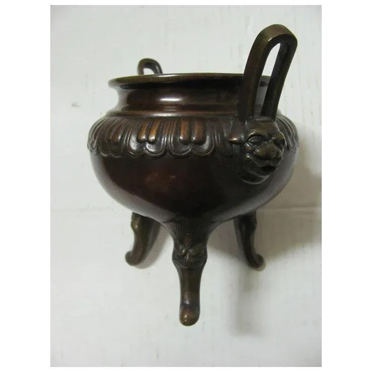 1910s Chinese Bronze Incense Foo Dog Burner - 8