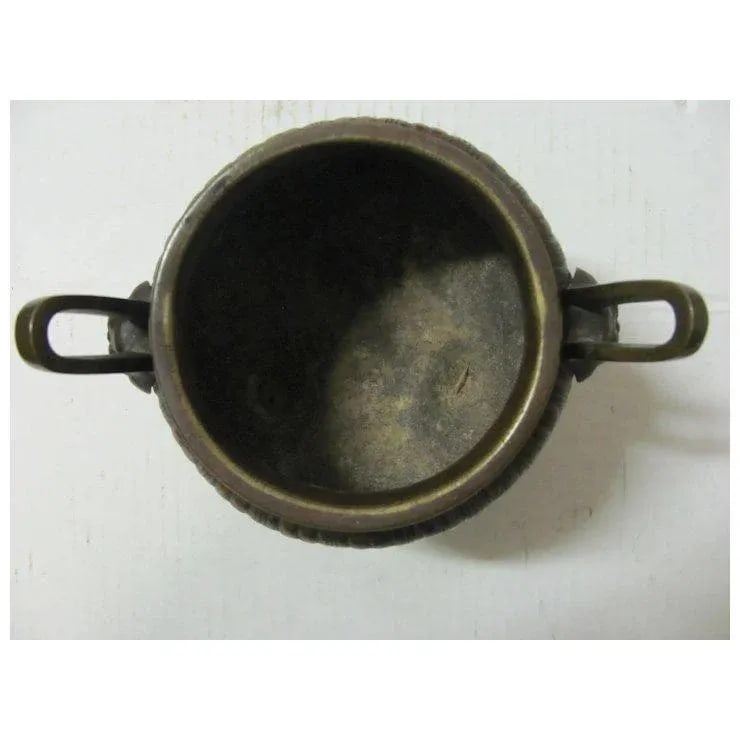 1910s Chinese Bronze Incense Foo Dog Burner - 9