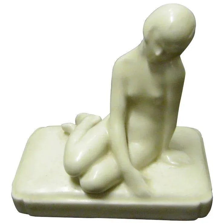Art Deco Rookwood Paper Weight 1928 Signed Louise Abel - 6