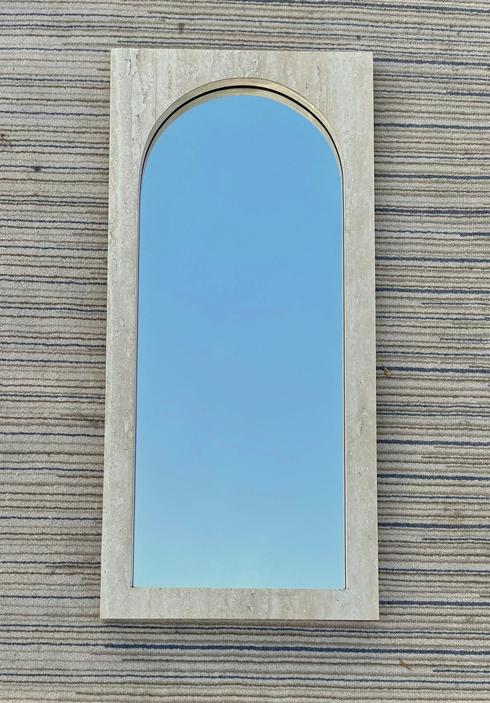 1980s Postmodern Marbleized Formica Wall Mirror - 3