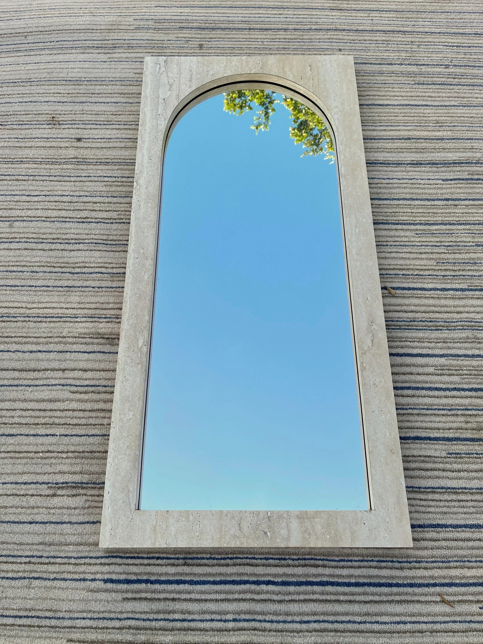 1980s Postmodern Marbleized Formica Wall Mirror - 4