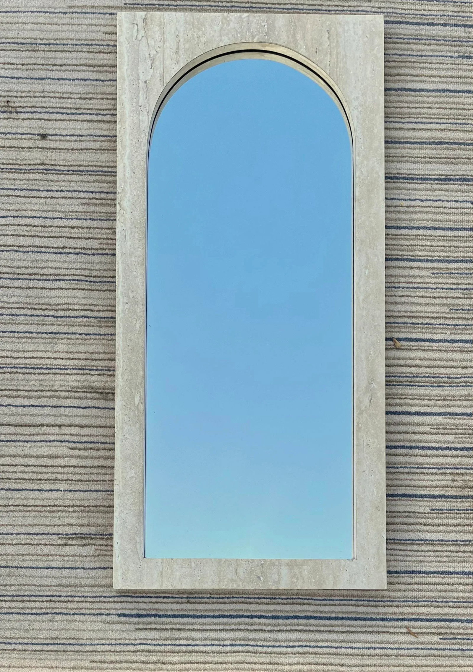 1980s Postmodern Marbleized Formica Wall Mirror - 5