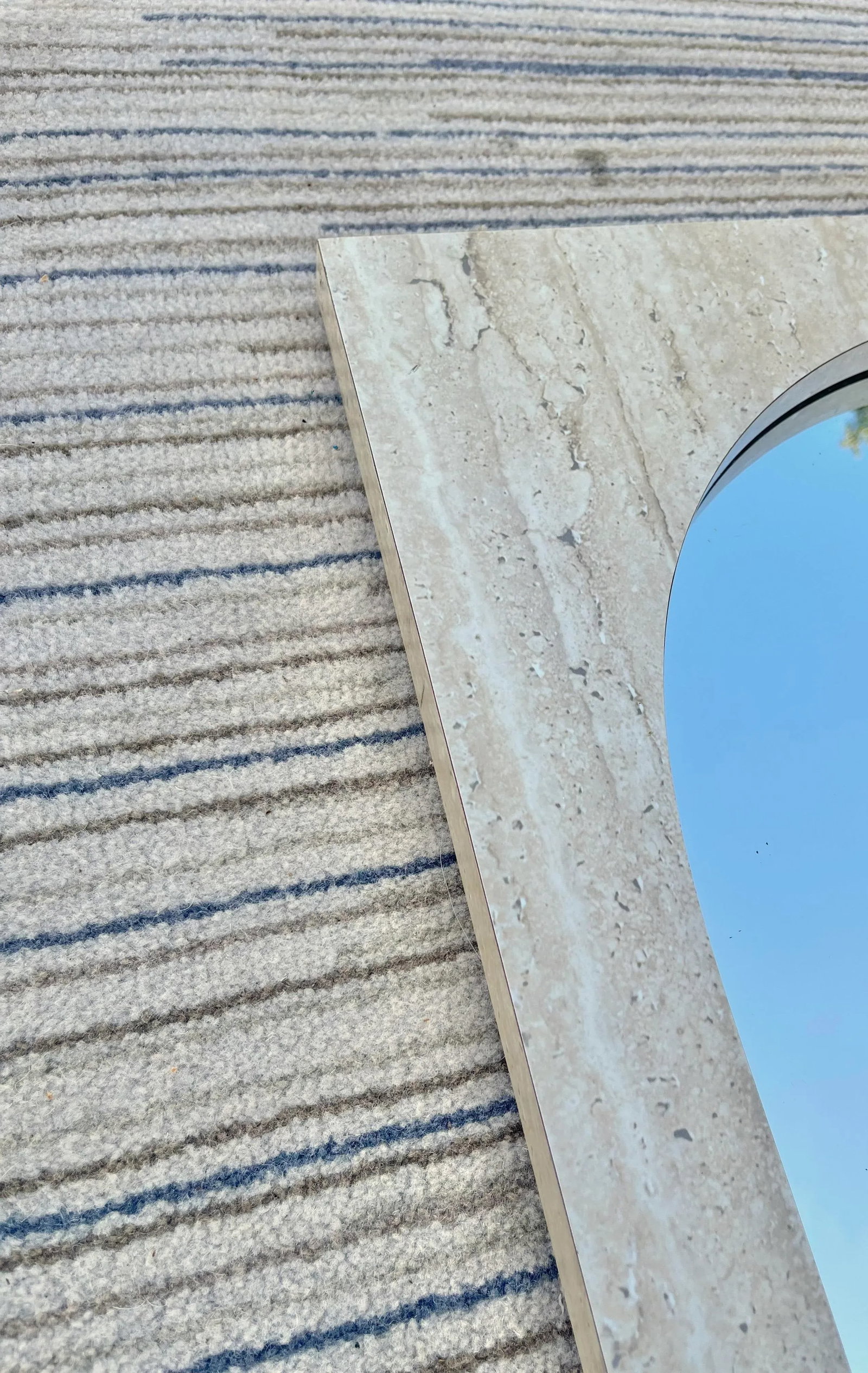 1980s Postmodern Marbleized Formica Wall Mirror - 9
