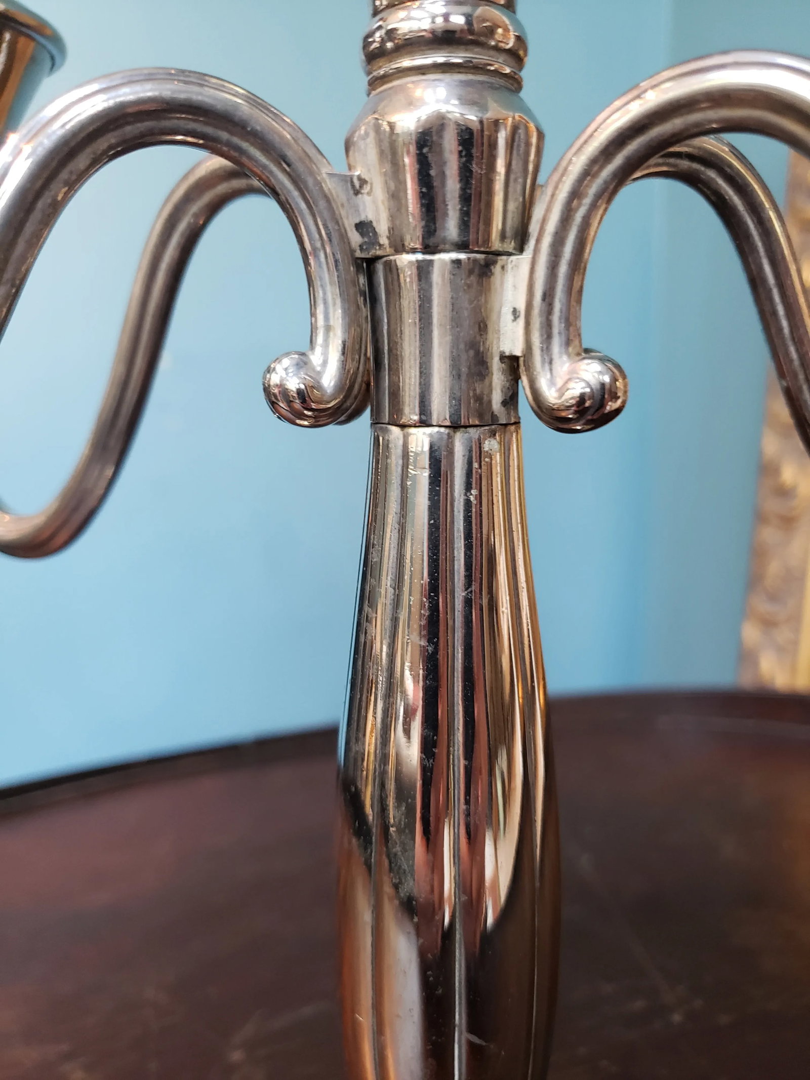 Vintage Silver Five-Light Candelabra Candlesticks - 5