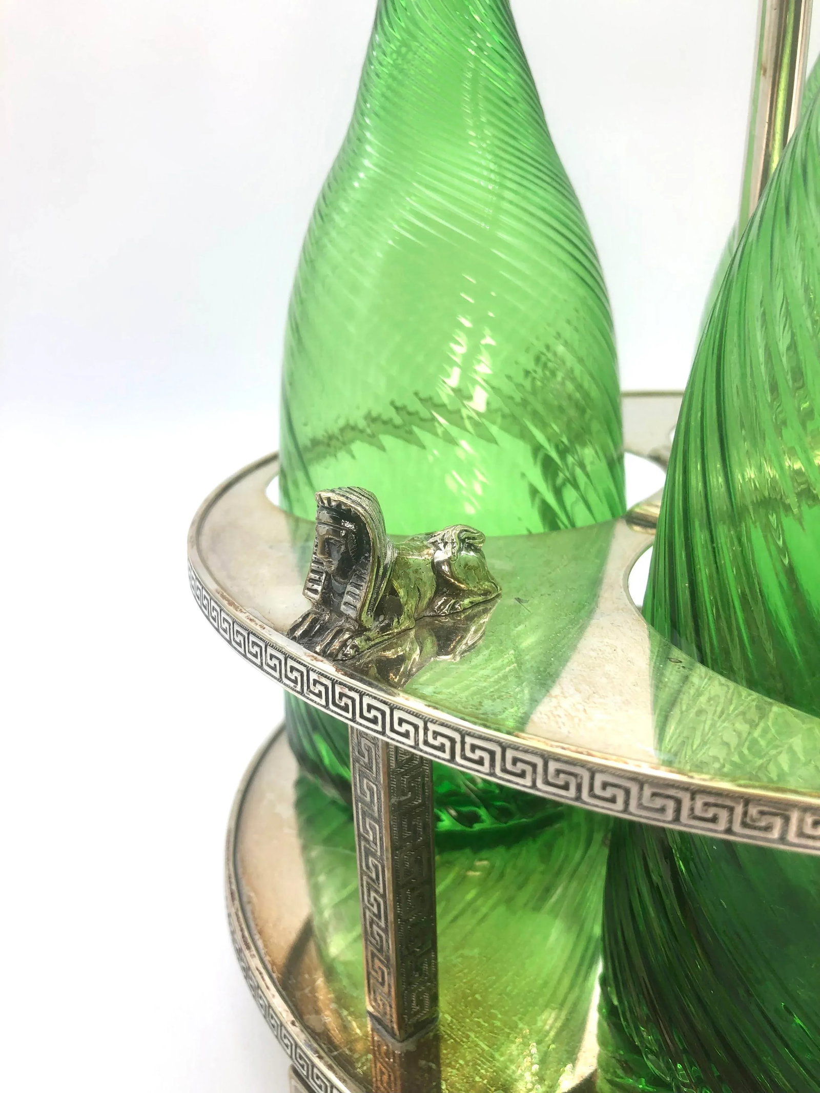Late 19th Century Victorian Egyptian Revival Decanter Stand Set- 4 Pieces - 3