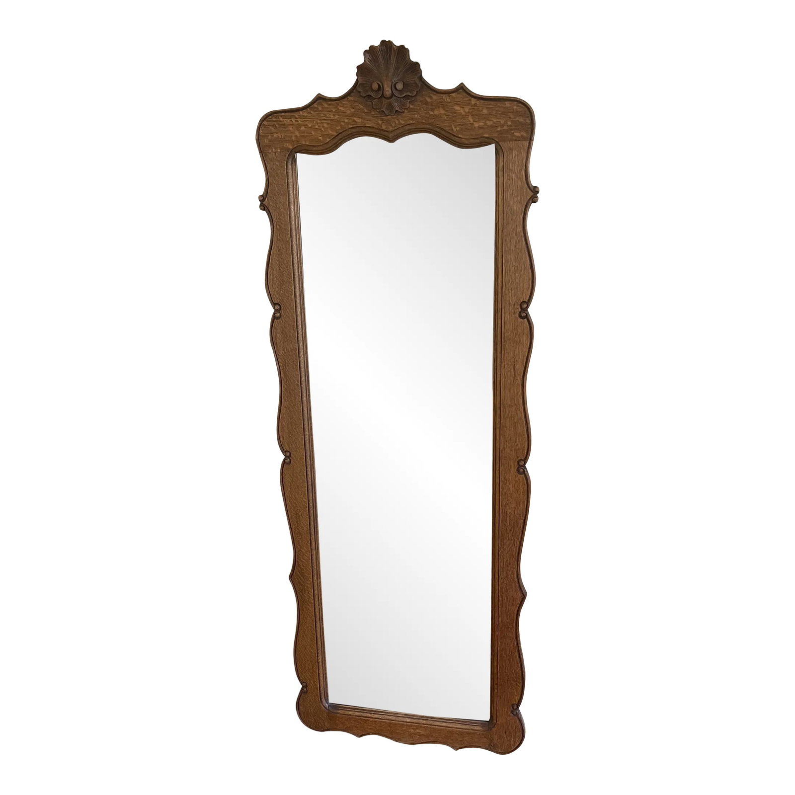 Tall French Louis XV Carved Oak Mirror (1 of 6)