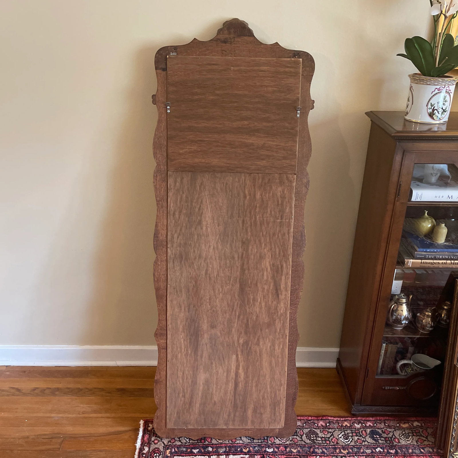 Tall French Louis XV Carved Oak Mirror - 5
