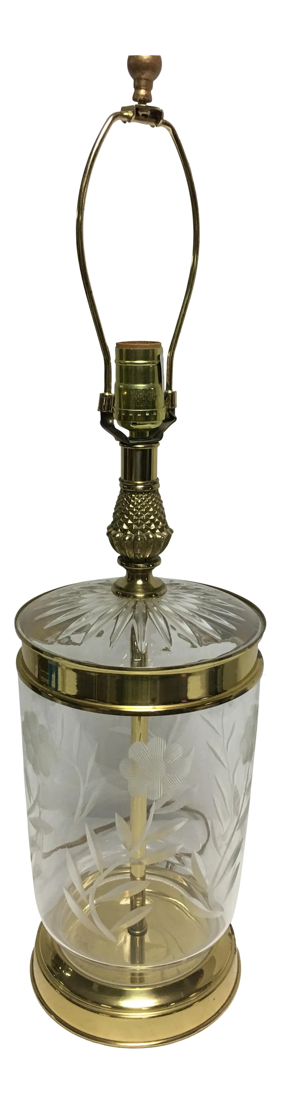 Vintage Crystal & Brass Table Lamp (1 of 8)