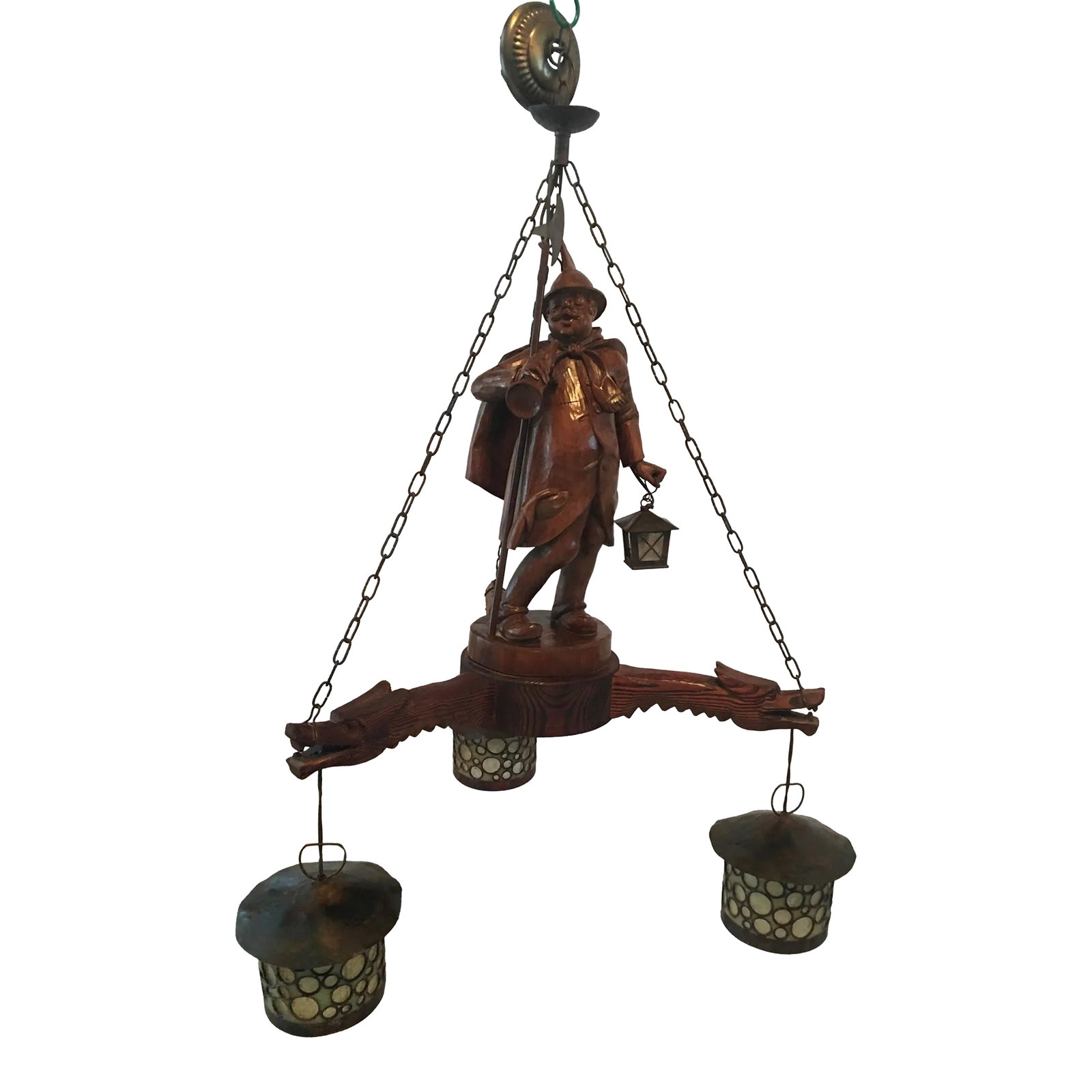 1930s German Carved Night Watchman Chandelier (1 of 13)