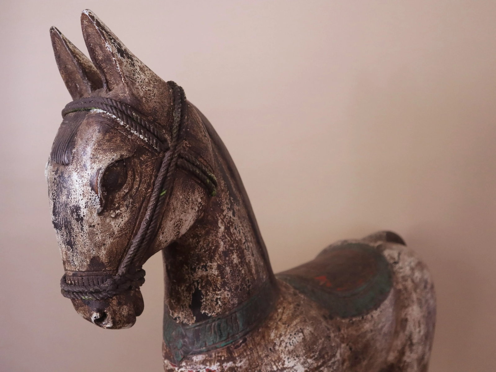 Antique XL Carved Wood Horse - 4