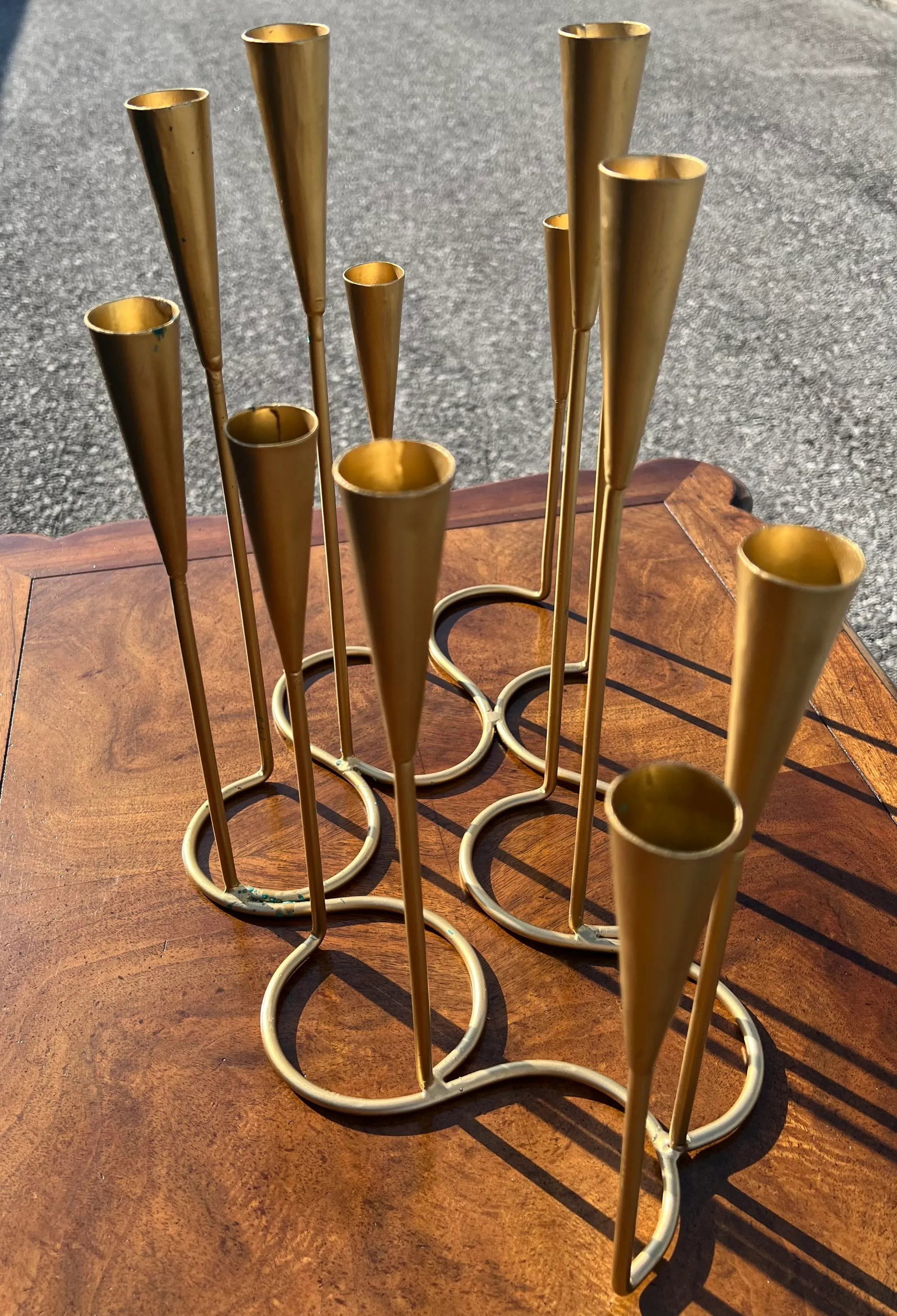 1960s Daisy Bronze Candle Holder - 6