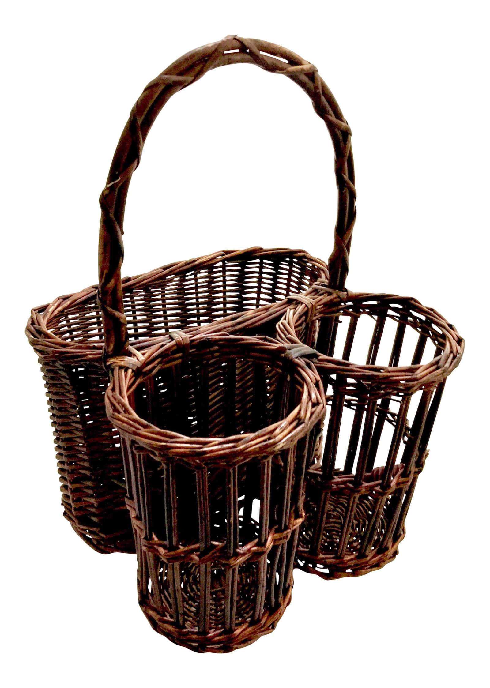 Vintage Rattan and Wicker Wine and Picnic Basket (1 of 3)
