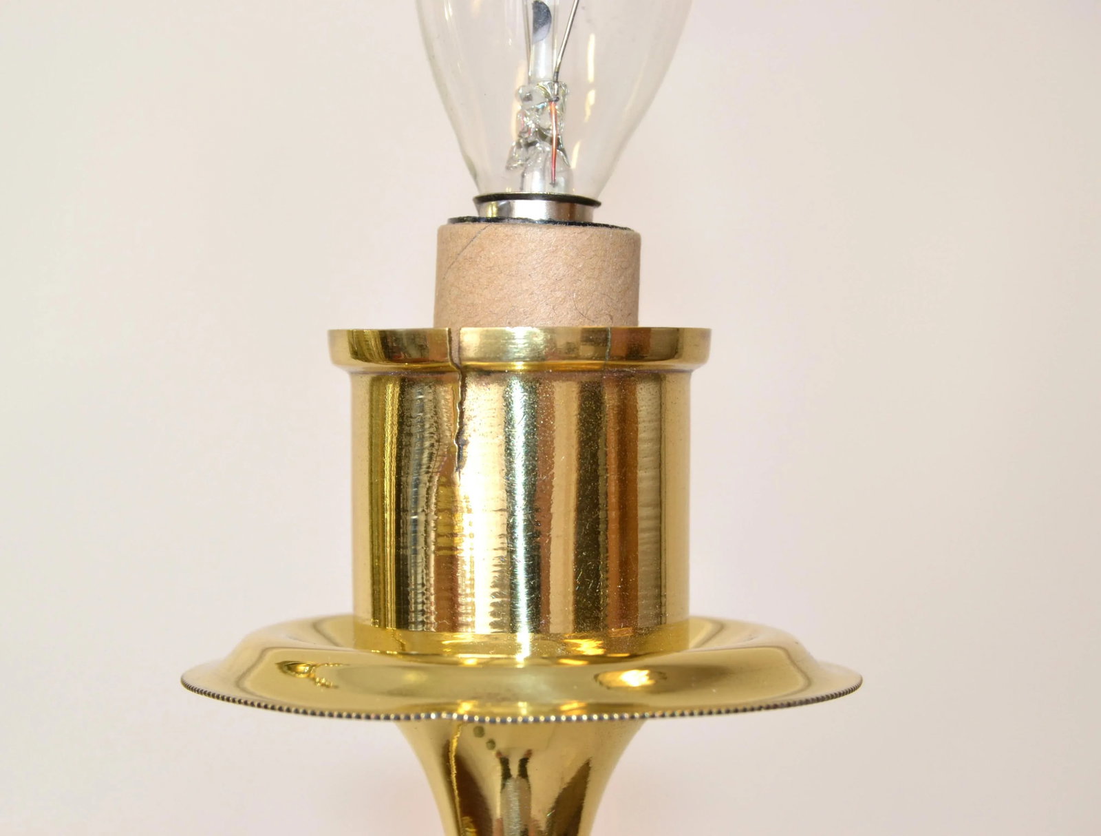 Pair 1950s Art Deco French Polished Brass 2 Light Sconces Wall Lamps Mint Silk Shades - 12