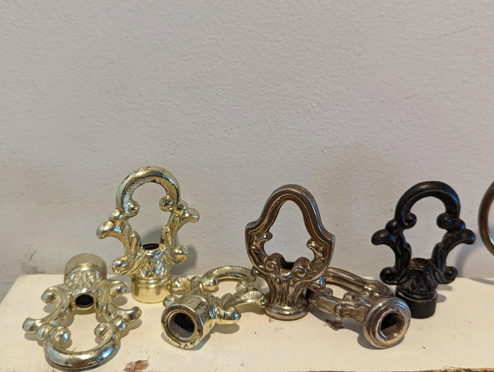 Vintage 80's End Cap Finial Hooks Variety of Finishes - Set of 6 - 2