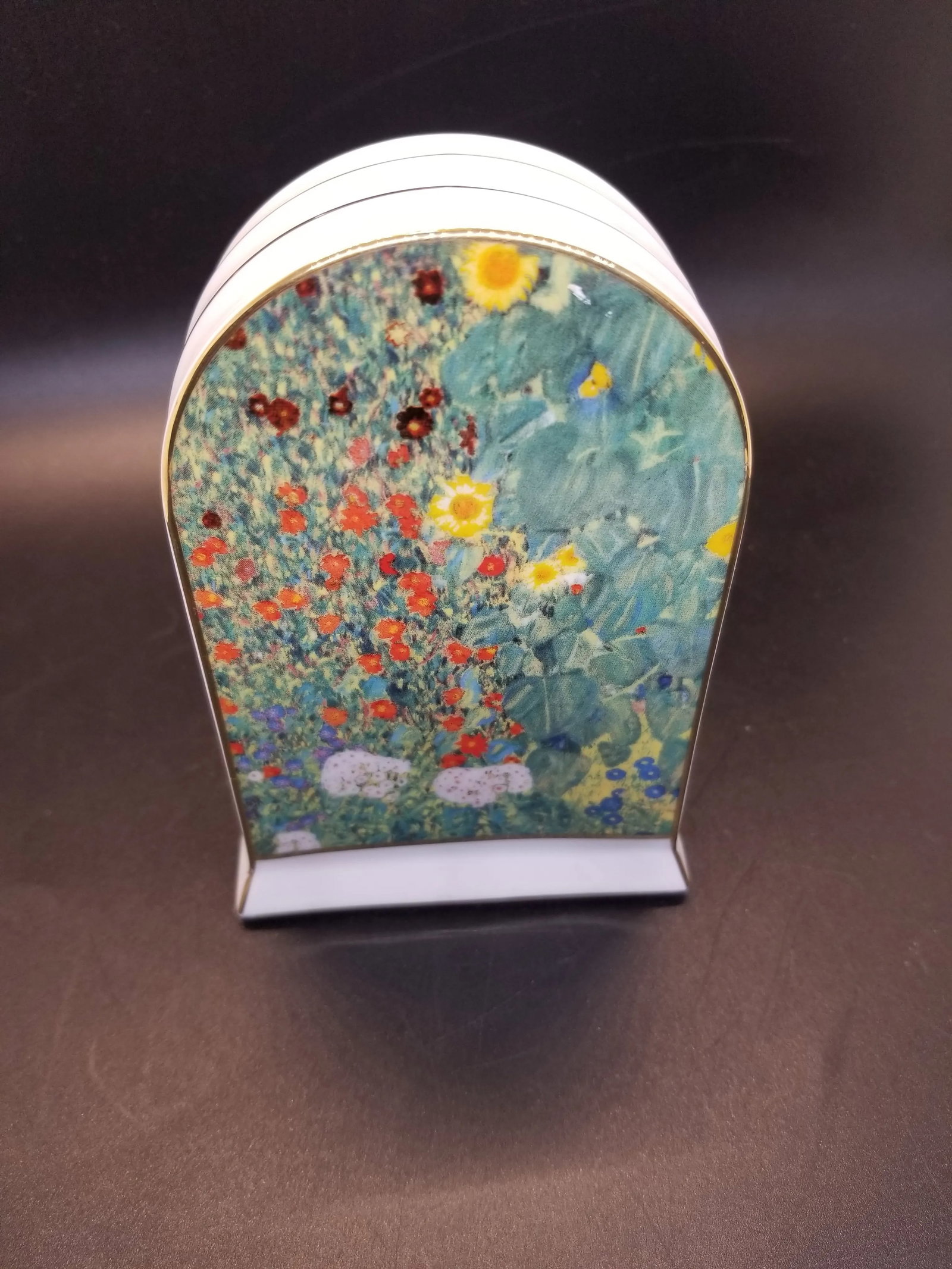 Vintage Goebel Artis Orbis Claude Monet Paintings "La Maison De l'Artiste Porcelain Clock Floral Art - 3