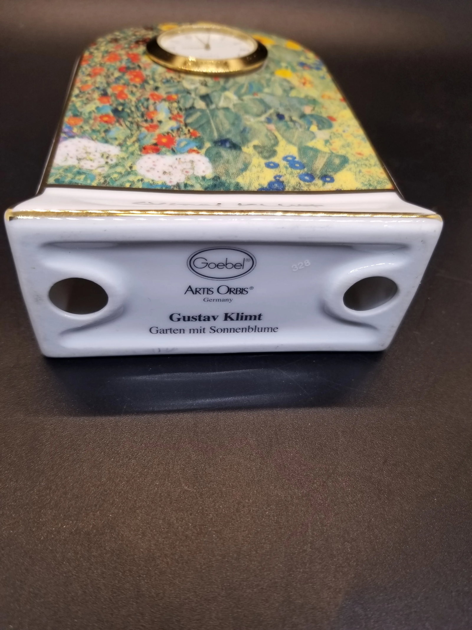 Vintage Goebel Artis Orbis Claude Monet Paintings "La Maison De l'Artiste Porcelain Clock Floral Art - 5