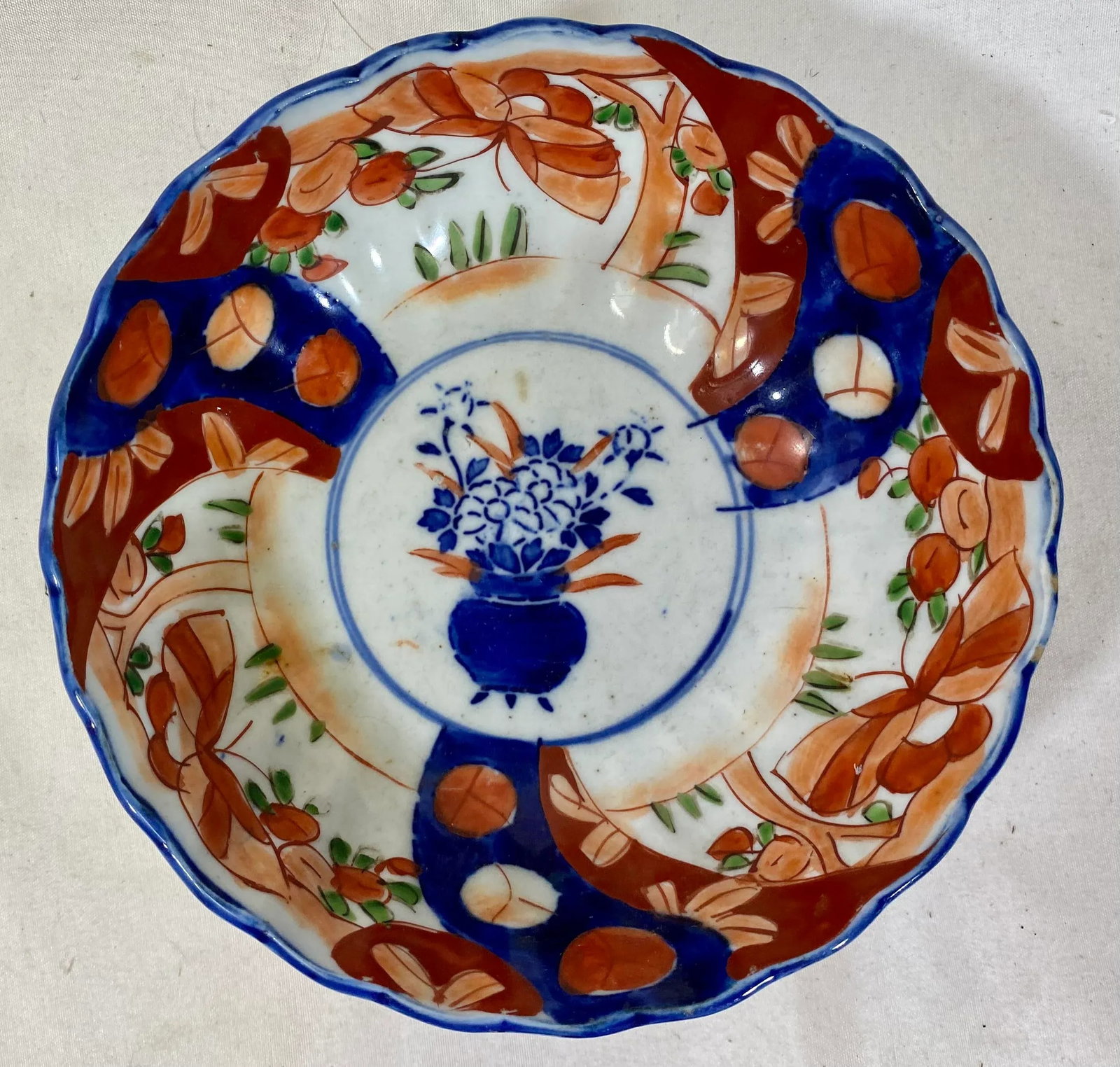 Antique Imari Bowl Hand Painted With Butterflies, Fruit and Floral Arrangements - Circa 1890 - 7