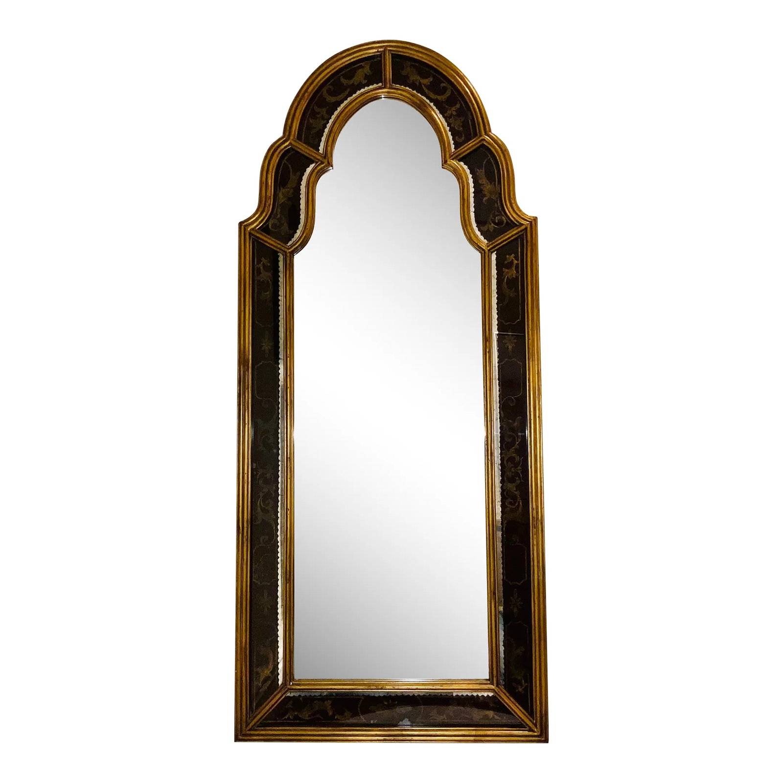 John Richard Transitional Hand Painted William and Mary Wall Mirror (1 of 5)