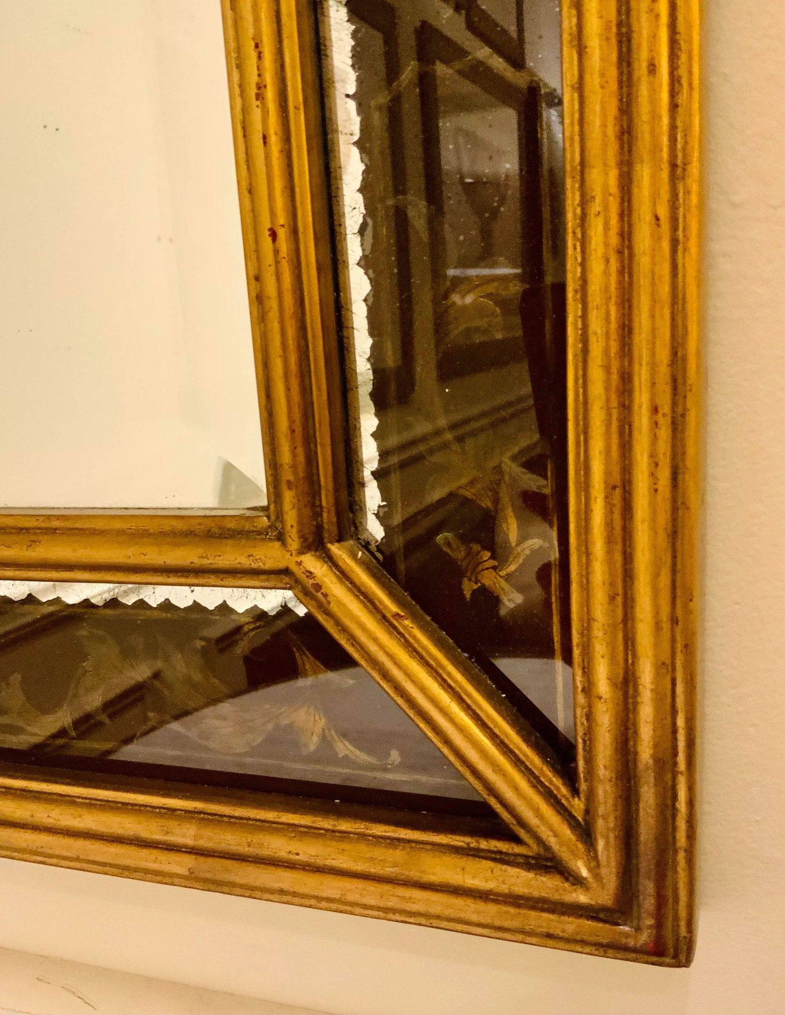 John Richard Transitional Hand Painted William and Mary Wall Mirror - 2