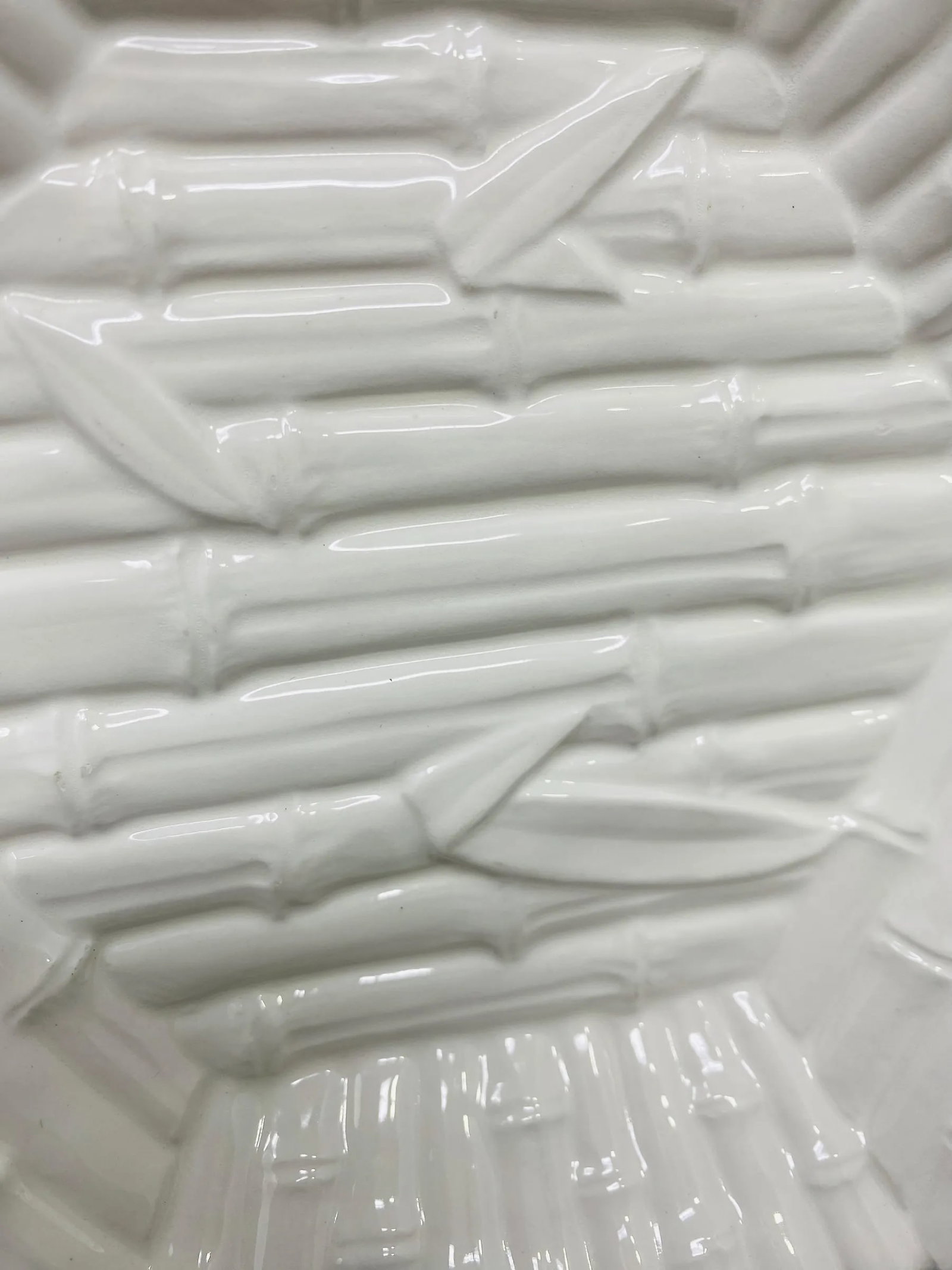 Vintage Fitz & Floyd Ceramic Bamboo White Hexagonal Trinket Dish - 4