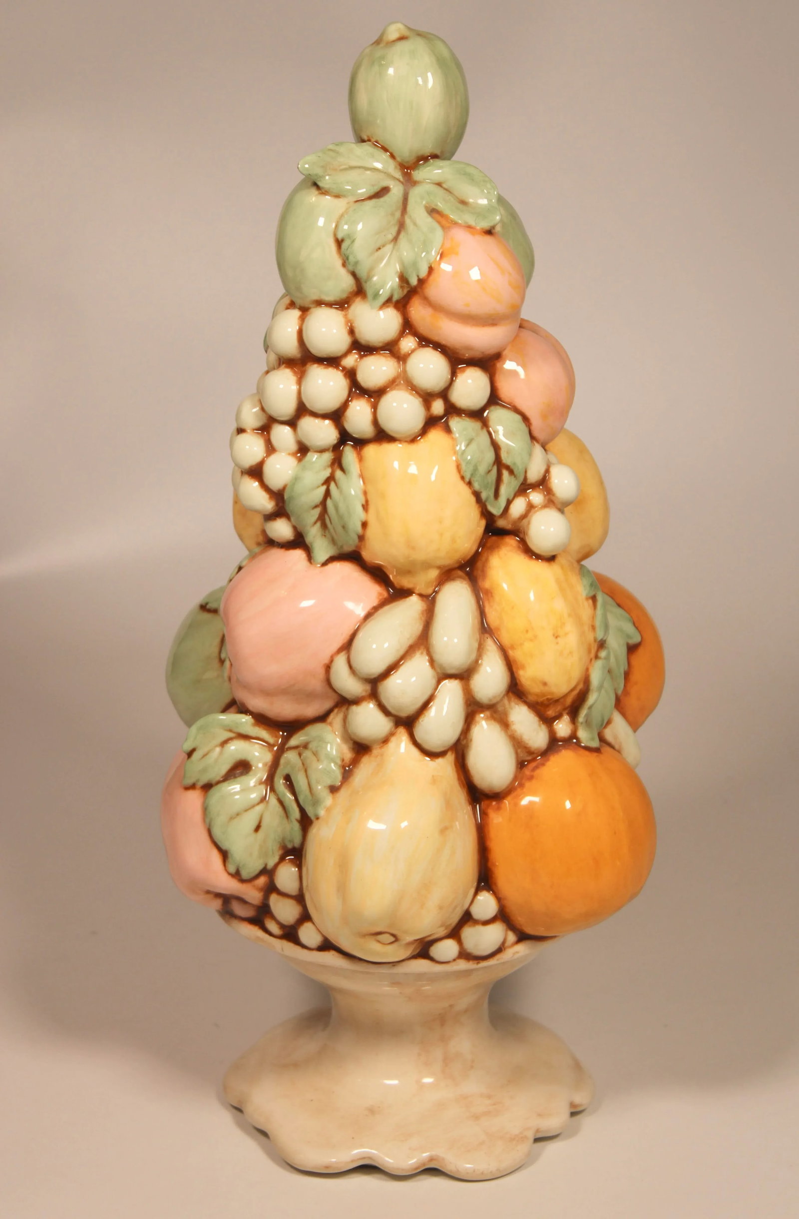 Tall Vintage Italian Style Ceramic Fruit Topiary - 10