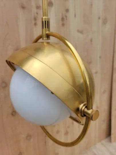 Thomas O'Brien Signature Decca Orbital Pendant Light in Antique Brass - 10