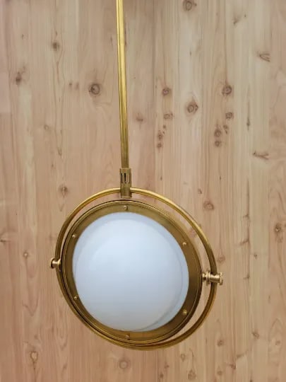 Thomas O'Brien Signature Decca Orbital Pendant Light in Antique Brass - 2