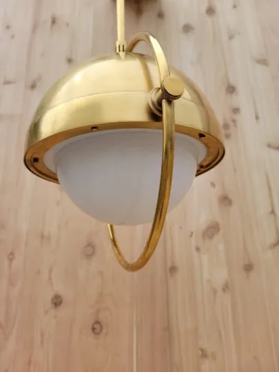 Thomas O'Brien Signature Decca Orbital Pendant Light in Antique Brass - 3