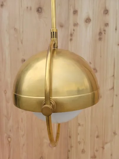 Thomas O'Brien Signature Decca Orbital Pendant Light in Antique Brass - 6