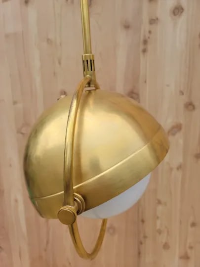 Thomas O'Brien Signature Decca Orbital Pendant Light in Antique Brass - 7