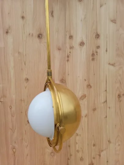 Thomas O'Brien Signature Decca Orbital Pendant Light in Antique Brass - 9