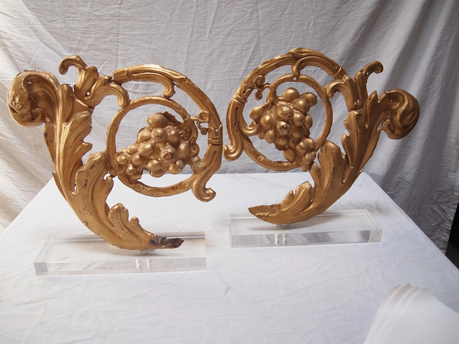 19th C. Gilt Metal Architectural Fragments - A Pair - 2