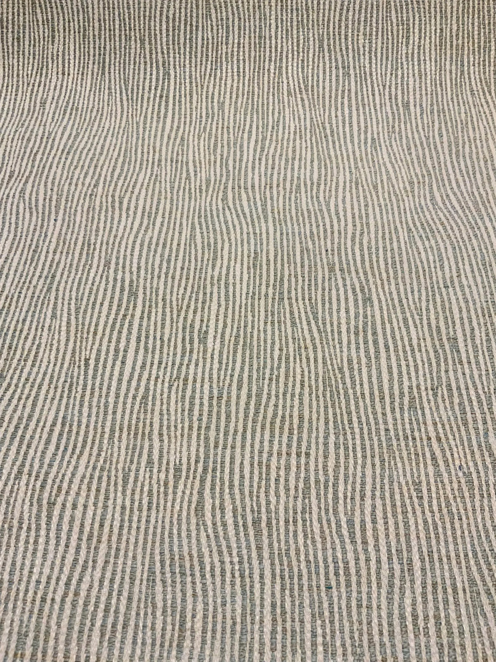 Organic Modern Celadon and White Striped Designer Fabric - 15.5 Yards - 2