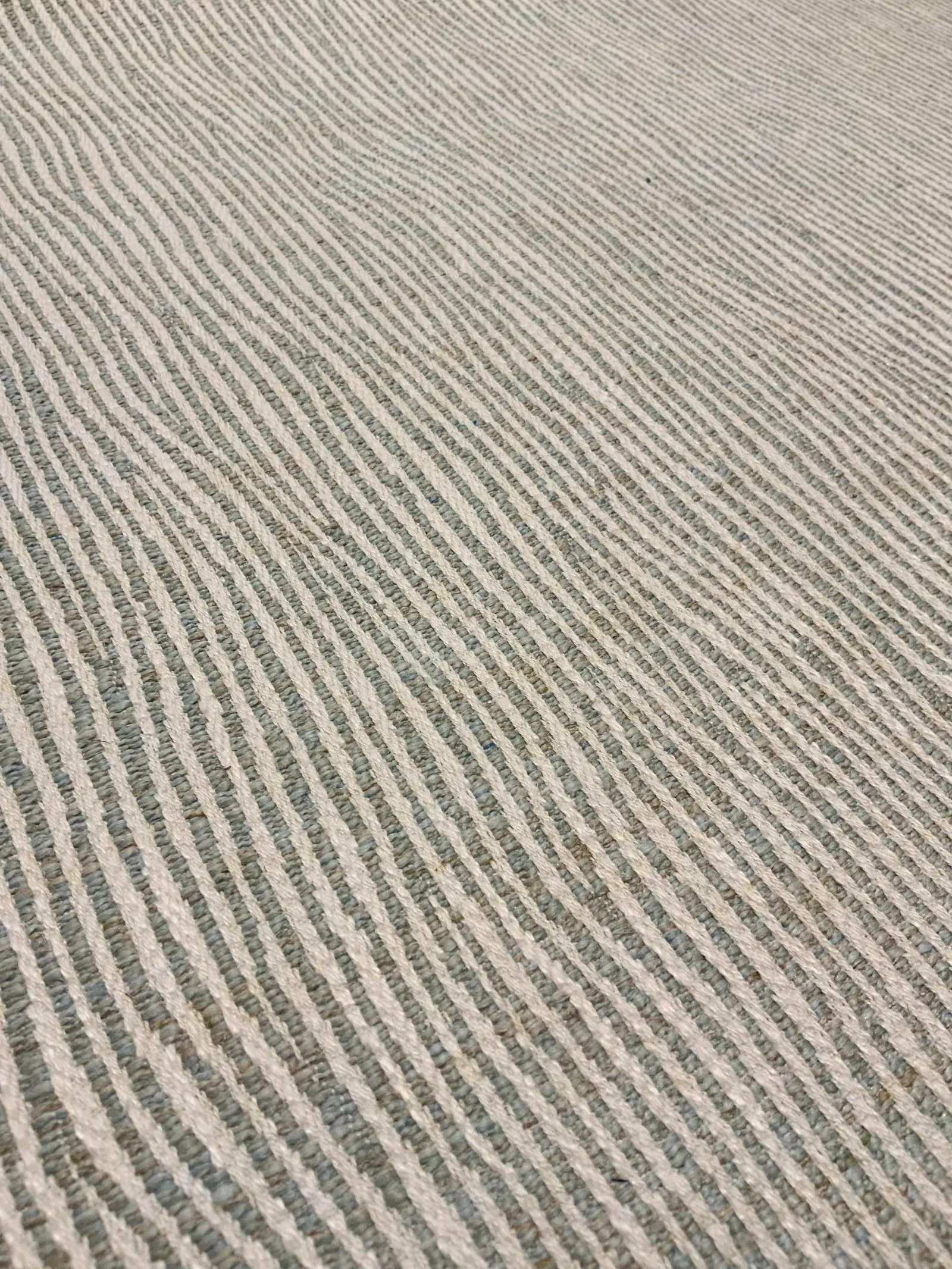 Organic Modern Celadon and White Striped Designer Fabric - 15.5 Yards - 4