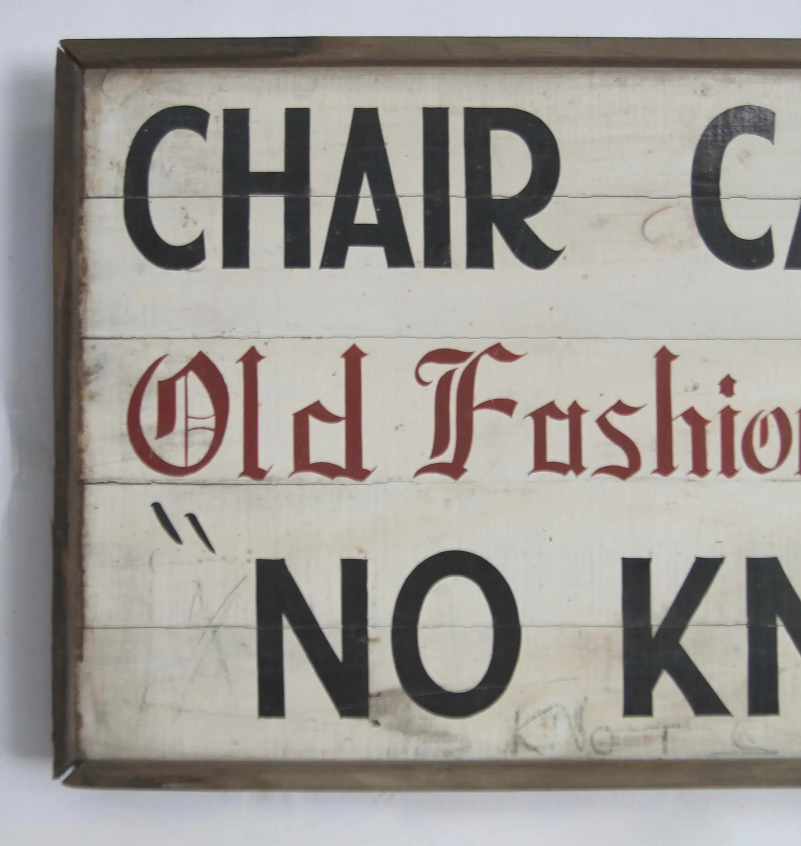 Circa 1940s Wood Chair Caning Sign - 2