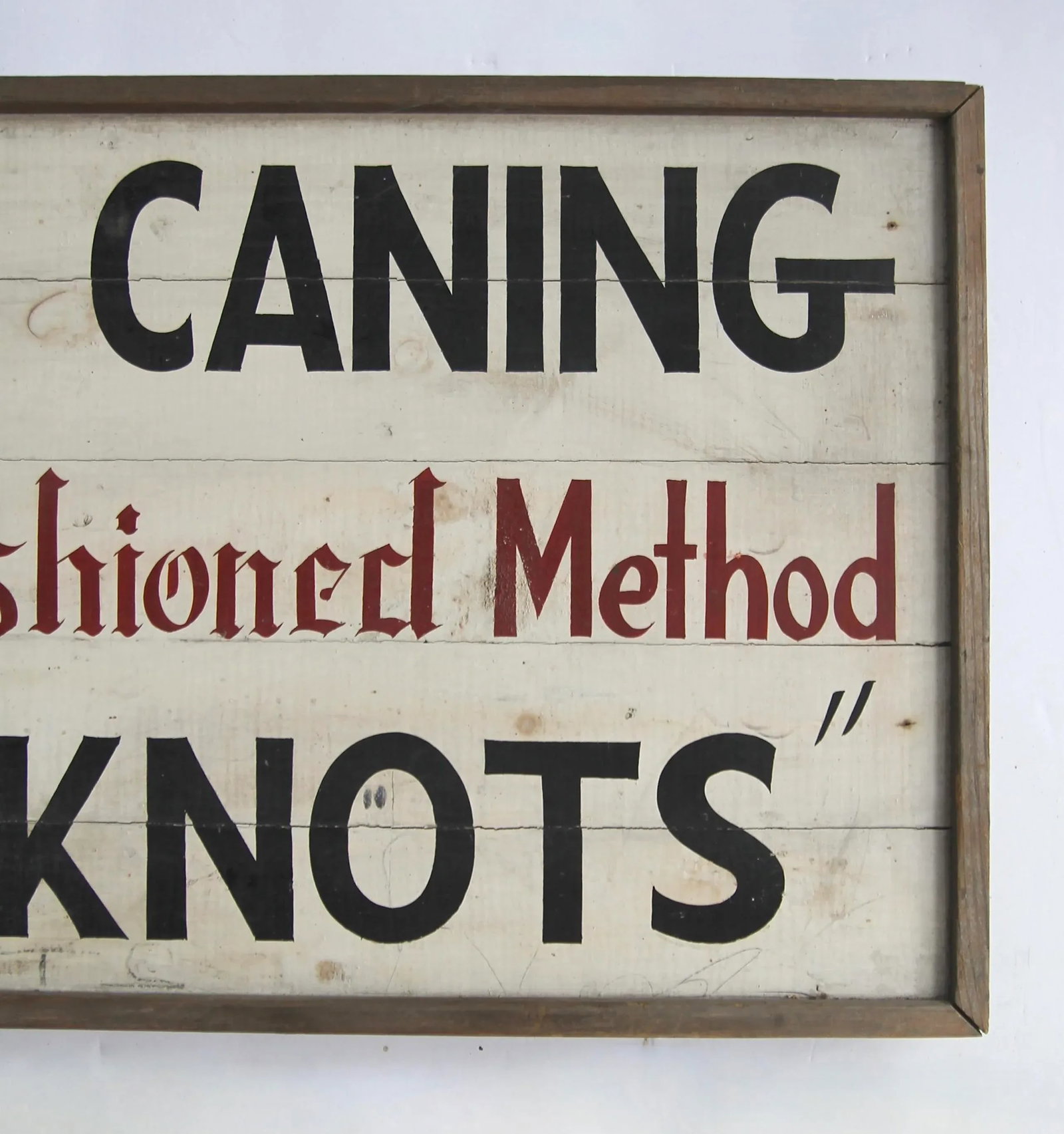 Circa 1940s Wood Chair Caning Sign - 3
