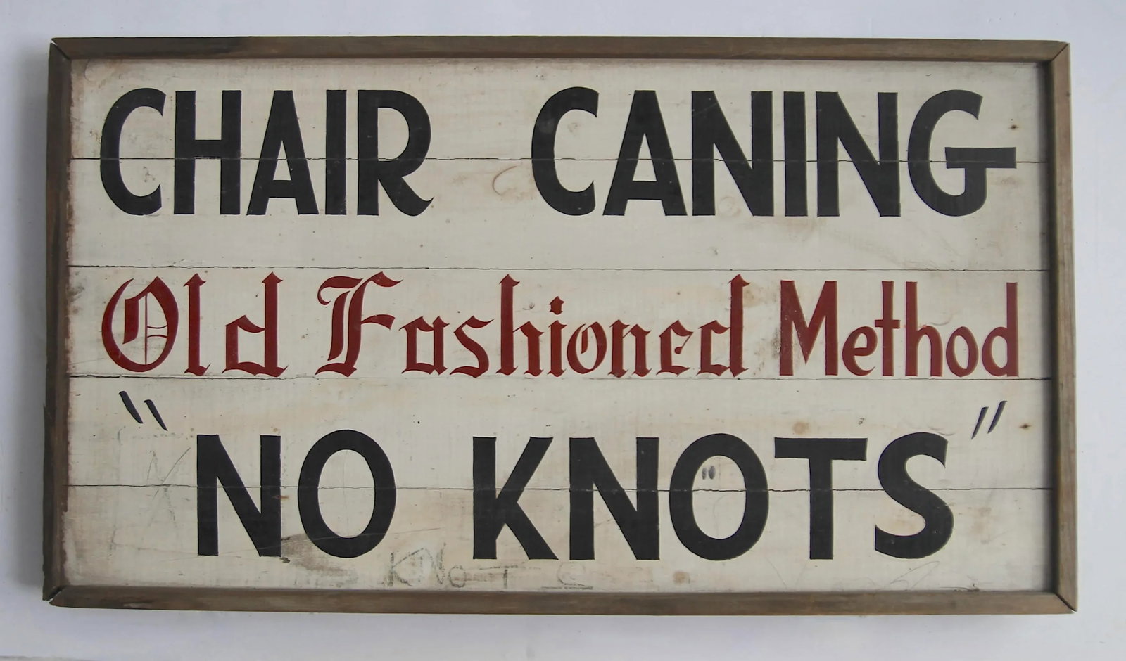 Circa 1940s Wood Chair Caning Sign - 6