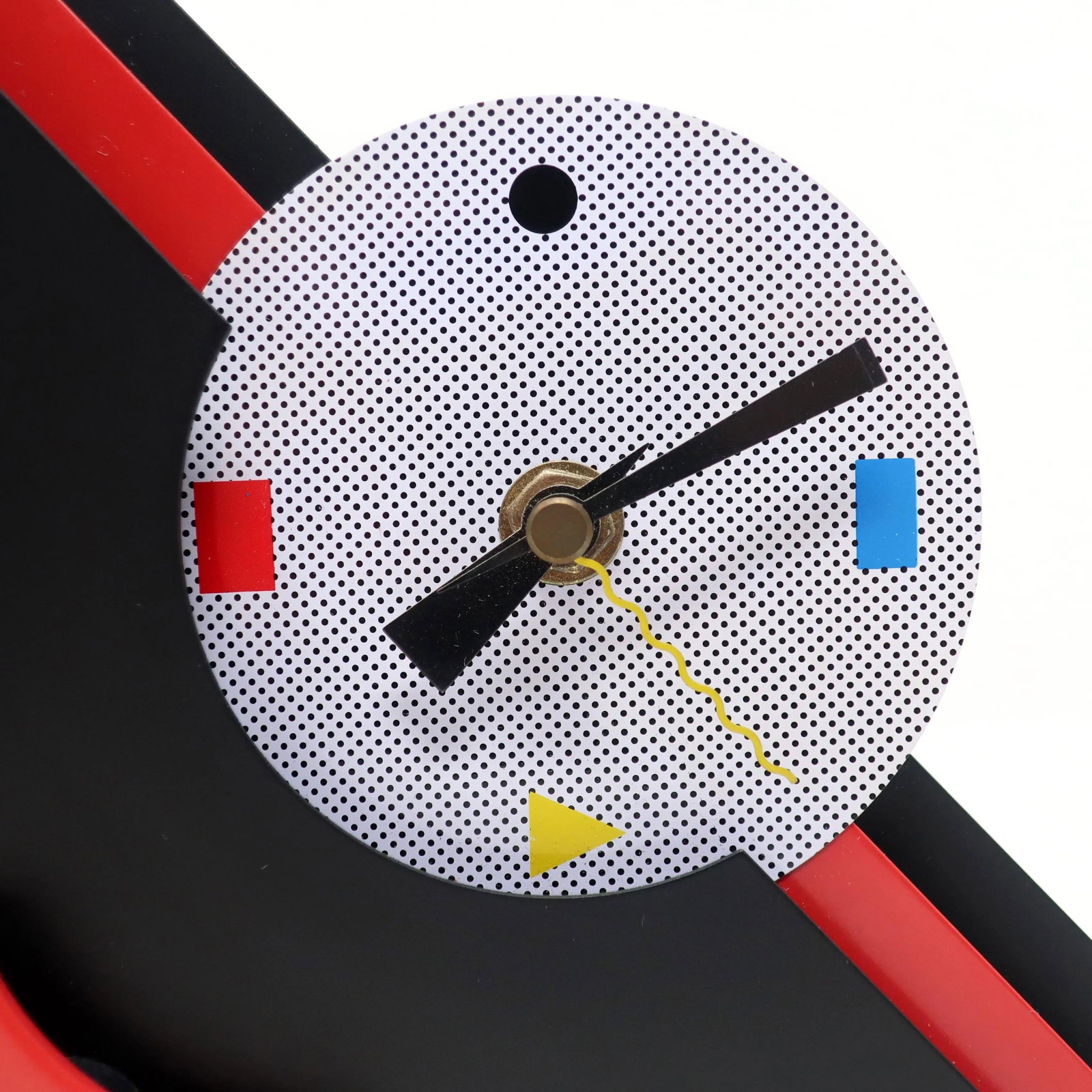 1980s Red & Black Stacked Desk or Mantel Clock - 4